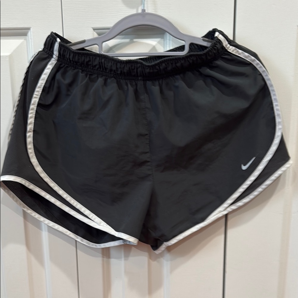 Nike Dri-Fit black shorts with white stripes!